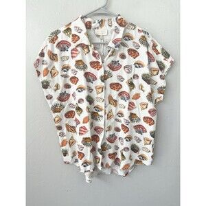 Hester & Orchard Camp Shirt Boxy Top M Anthropologie Peasant Boho Linen Blend